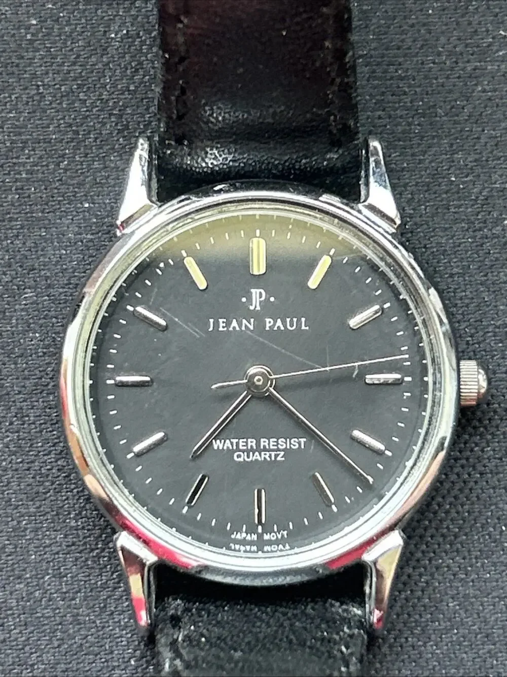 Jean Paul Silver Tone Case Black Dial And Band Women’s Quartz Watch